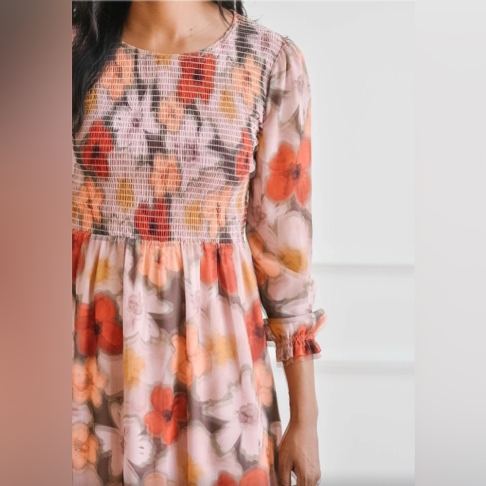 Mad About Style XS Jilly Box Grace Midi Floral Print Dress - Picture 3 of 9